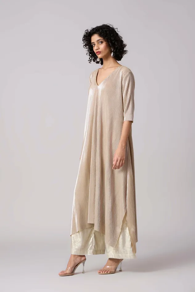 Scarlet Sage CoOrd Sets Zara Tunic Set 8211 Micropleated Silver Ash 8211 Women
