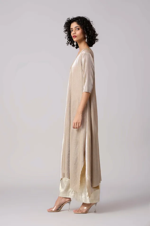 Scarlet Sage CoOrd Sets Zara Tunic Set 8211 Micropleated Silver Ash 8211 Women