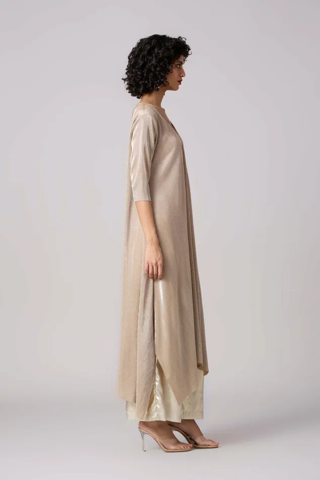 Scarlet Sage CoOrd Sets Zara Tunic Set 8211 Micropleated Silver Ash 8211 Women