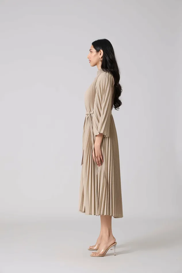 Scarlet Sage Dresses Erica Midi Dress 8211 Sand Beige 8211 Women