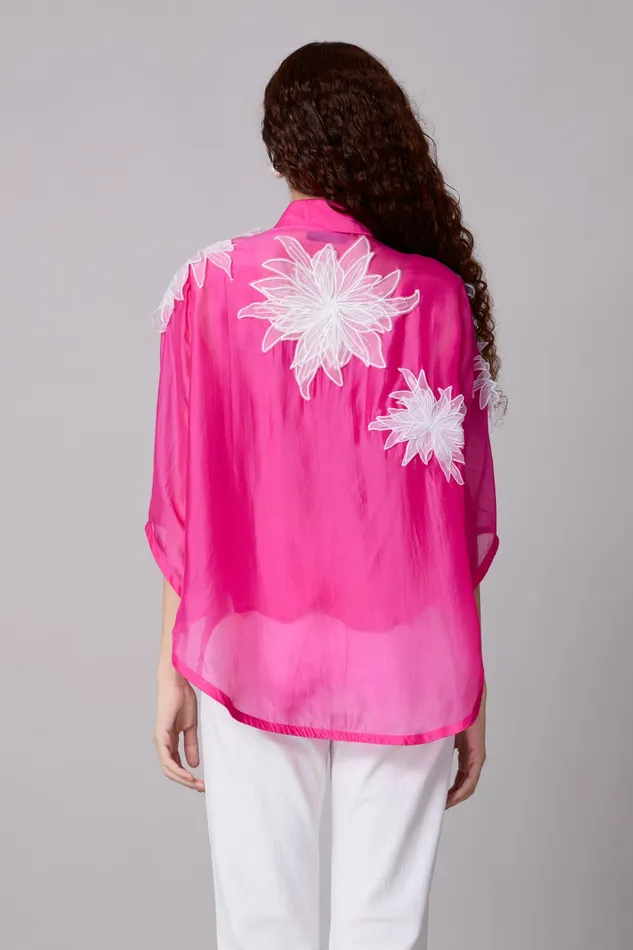 Scarlet Sage Tops Agnes Organza Shirt 8211 Azalea Pink 8211 Women