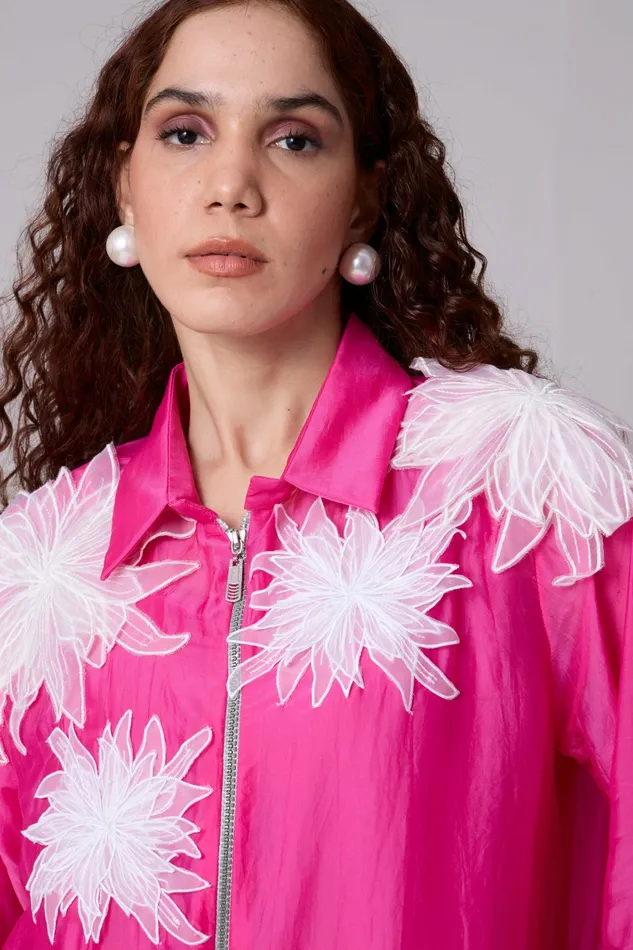 Scarlet Sage Tops Agnes Organza Shirt 8211 Azalea Pink 8211 Women