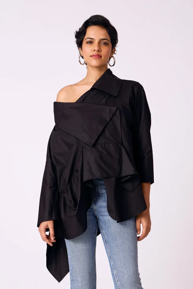Scarlet Sage Tops Ayaka Shirt 8211 Black 8211 Women