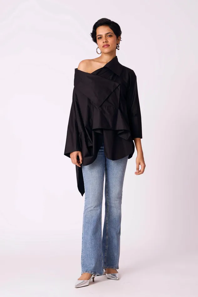 Scarlet Sage Tops Ayaka Shirt 8211 Black 8211 Women