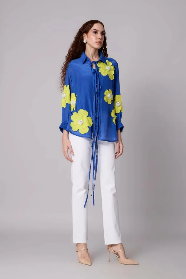 Scarlet Sage Tops Jolie Shirt 8211 Azure Blue 8211 Women