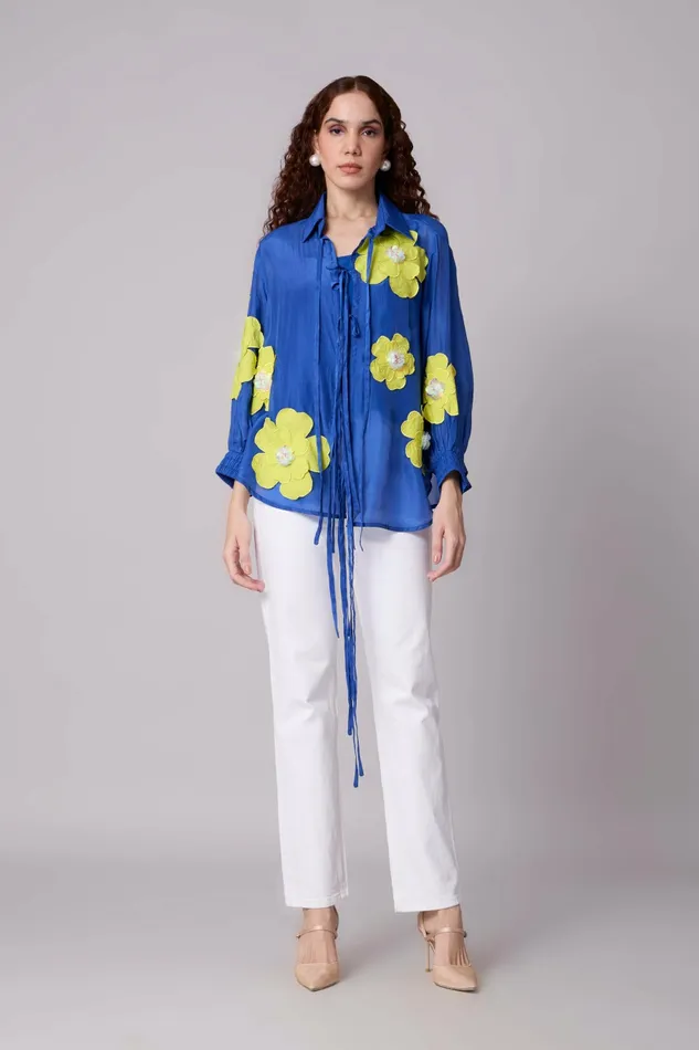Scarlet Sage Tops Jolie Shirt 8211 Azure Blue 8211 Women