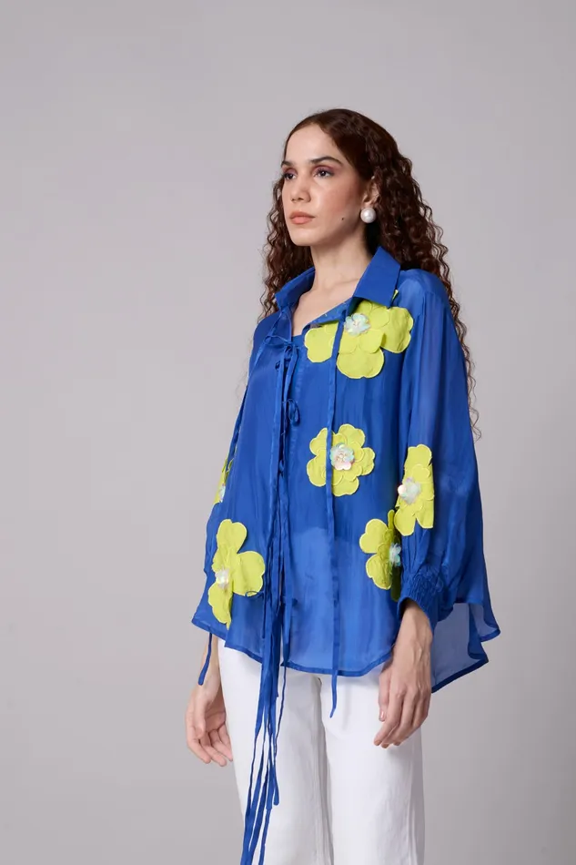 Scarlet Sage Tops Jolie Shirt 8211 Azure Blue 8211 Women