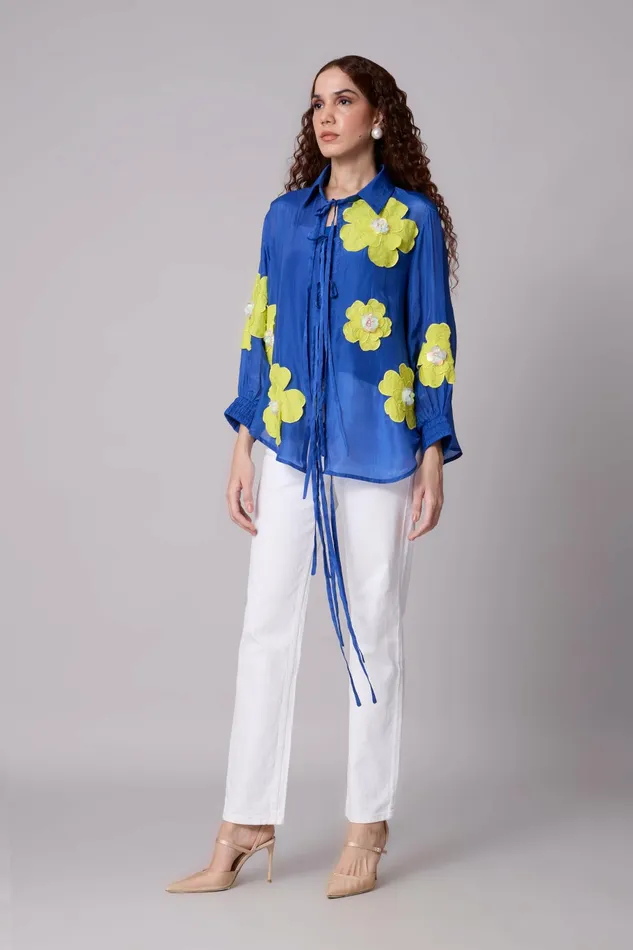 Scarlet Sage Tops Jolie Shirt 8211 Azure Blue 8211 Women