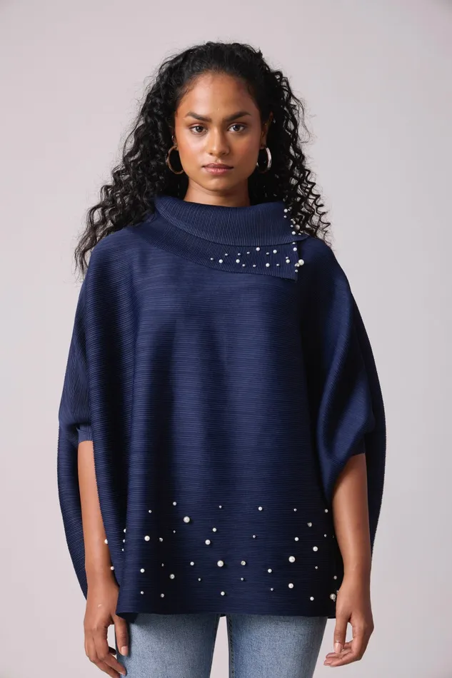 Scarlet Sage Tops Sloane Pearled Batwing Top 8211 Navy 8211 Women