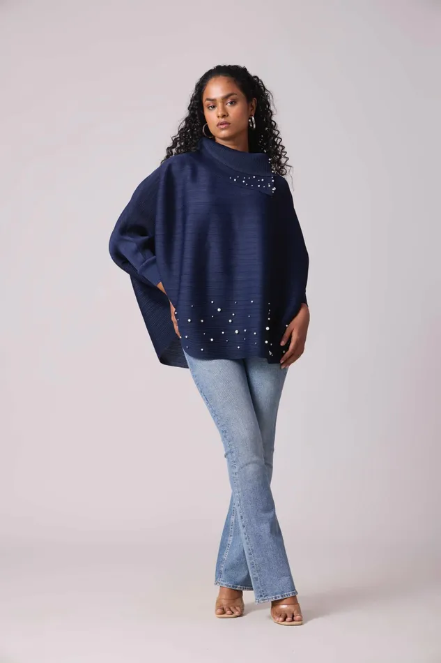 Scarlet Sage Tops Sloane Pearled Batwing Top 8211 Navy 8211 Women