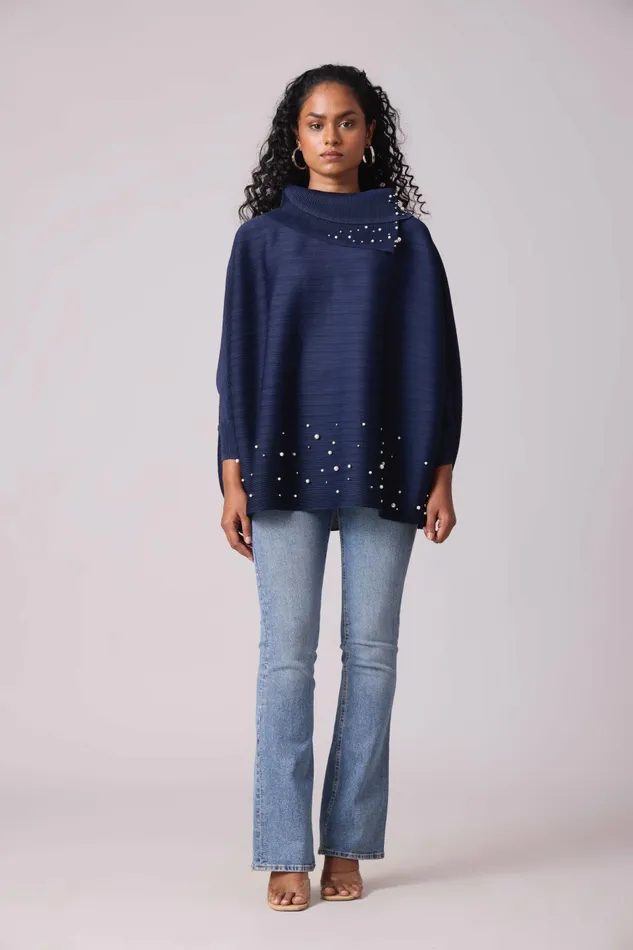 Scarlet Sage Tops Sloane Pearled Batwing Top 8211 Navy 8211 Women