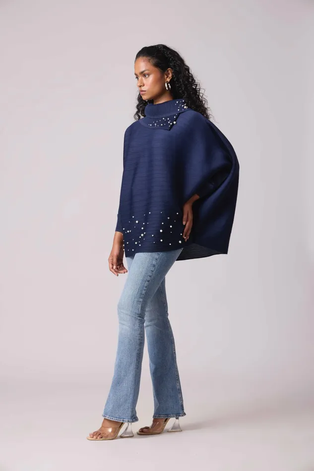 Scarlet Sage Tops Sloane Pearled Batwing Top 8211 Navy 8211 Women