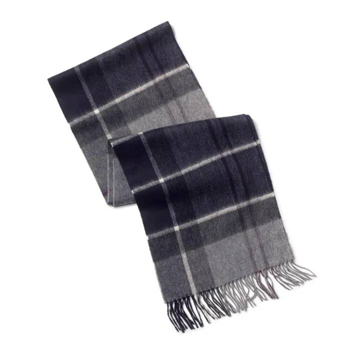 Scarves and Neckwear Men Orvis Barbour Carrbridge Tartan Scarf Black Plaid