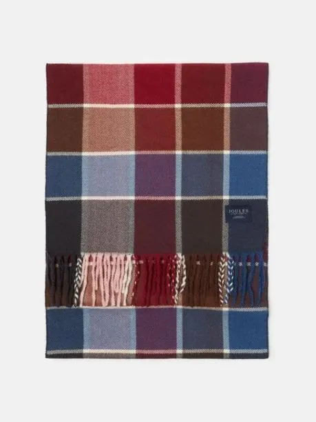 Scarves Women Joules Berry and Navy Scarf