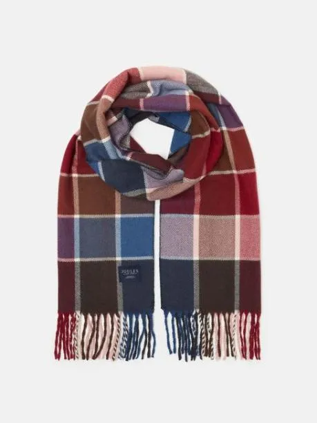 Scarves Women Joules Berry and Navy Scarf