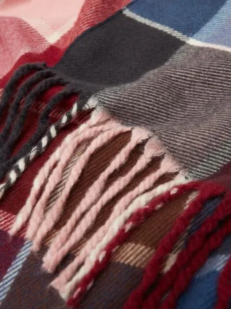 Scarves Women Joules Berry and Navy Scarf