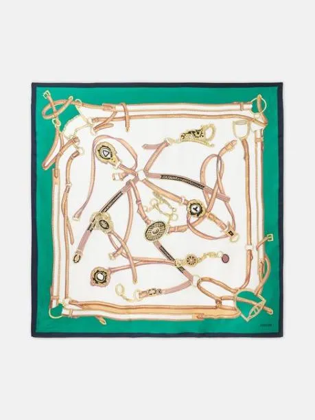 Scarves Women Joules Cream Silk Square Scarf