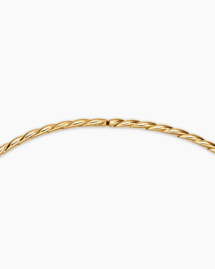 Sculpted Cable Flex Necklace In 18K Yellow Gold With Diamonds 37mm Women David Yurman Statement