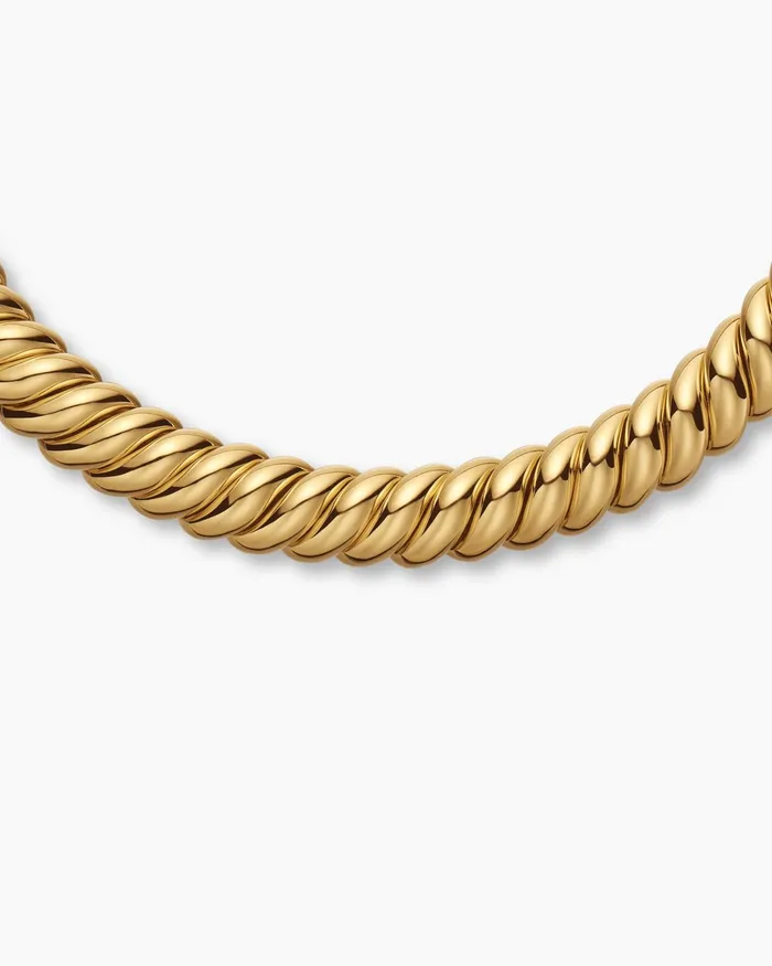 Sculpted Cable Necklace In 18K Yellow Gold 14mm Women David Yurman Statement Sculpted Cable Necklace In 18K Yellow Gold 14mm Women David Yurman Statement