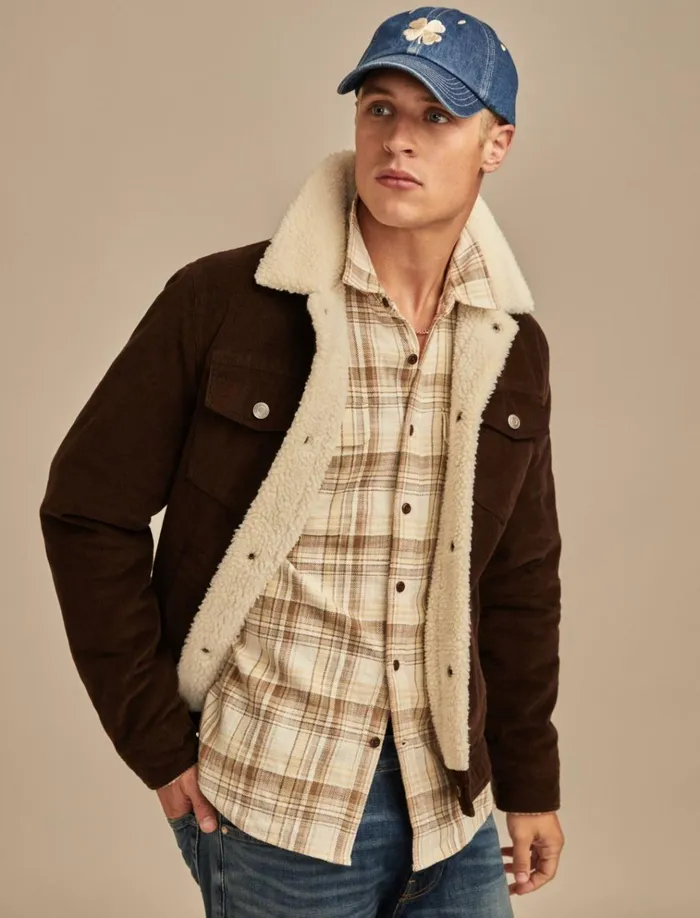 Sherpa Lined Corduroy Trucker Jacket Chocolate Brown Men Lucky Brand Jackets and Outerwear Sherpa Lined Corduroy Trucker Jacket Chocolate Brown Men Lucky Brand Jackets and Outerwear