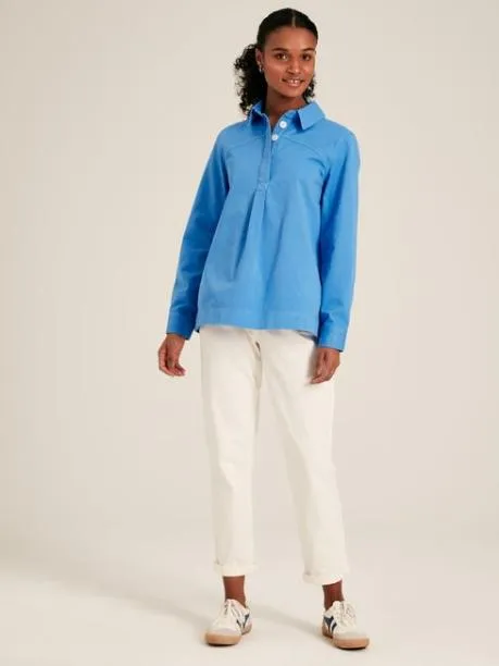 Shirts and Blouses Women Joules Blue Cotton Deck Shirt