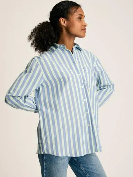 Shirts and Blouses Women Joules BlueWhite Cotton Shirt