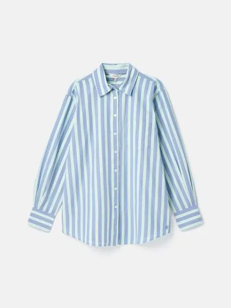Shirts and Blouses Women Joules BlueWhite Cotton Shirt