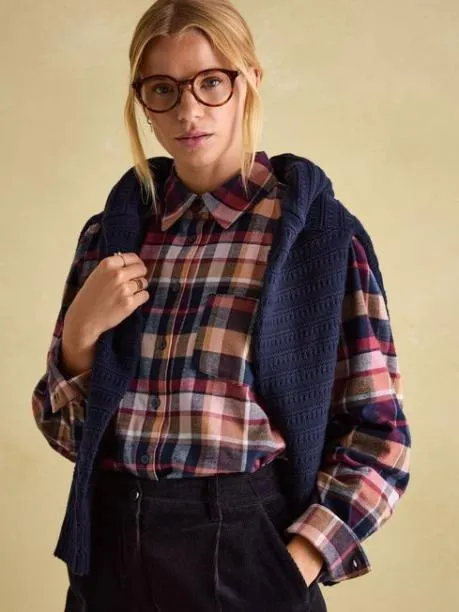 Shirts and Blouses Women Joules Check Check Brushed Shirt