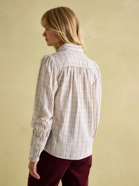 Shirts and Blouses Women Joules Check Tie Neck Blouse