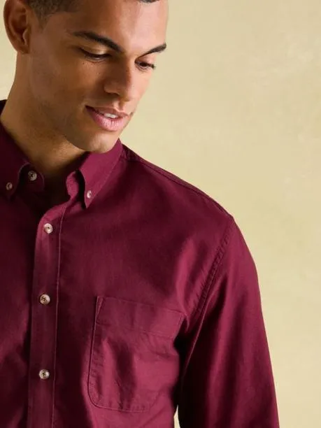 Shirts Men Joules Burgundy Long Sleeve Classic Fit Shirt