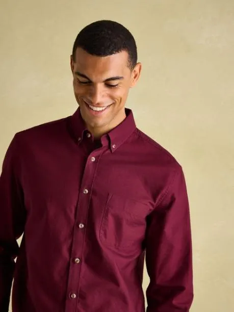 Shirts Men Joules Burgundy Long Sleeve Classic Fit Shirt
