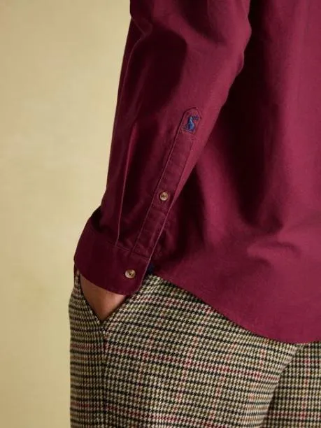Shirts Men Joules Burgundy Long Sleeve Classic Fit Shirt