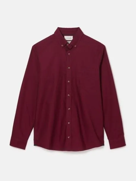 Shirts Men Joules Burgundy Long Sleeve Classic Fit Shirt