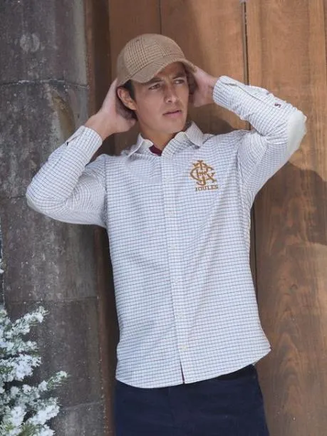 Shirts Men Joules White Embroidered Check Shirt