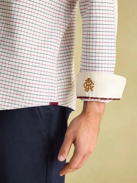 Shirts Men Joules White Embroidered Check Shirt