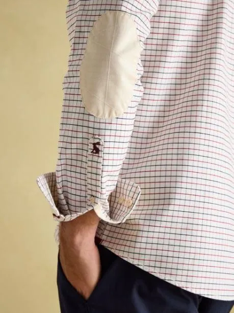 Shirts Men Joules White Embroidered Check Shirt
