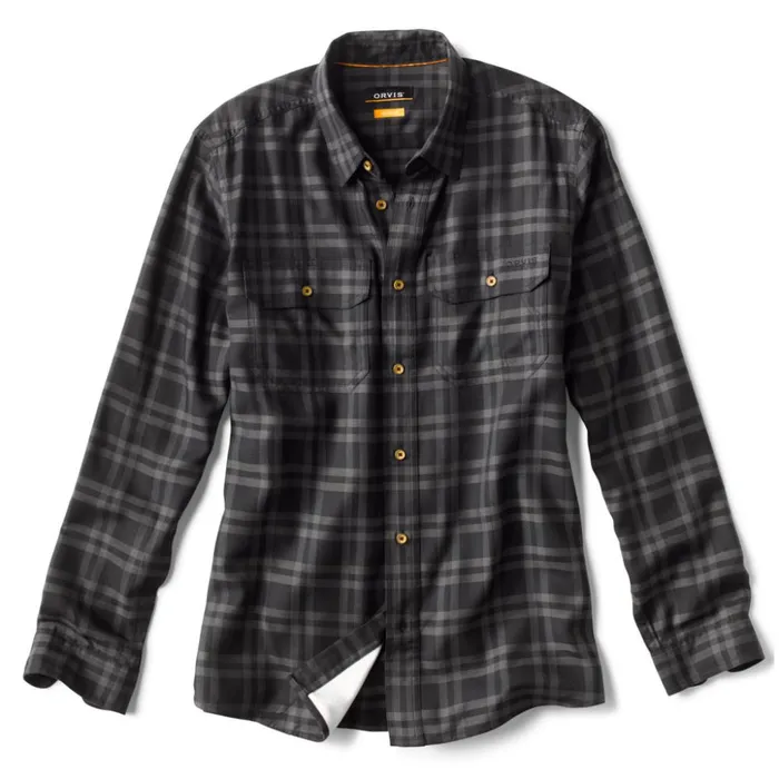 Shirts Men Orvis Teton Tech TriBlend LongSleeved Shirt Blackdark Grey