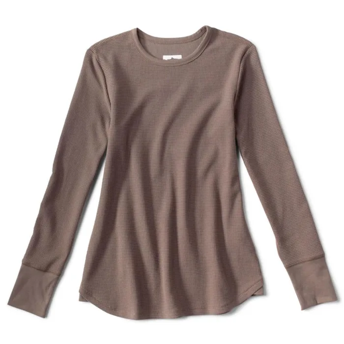 Shirts Women Orvis Fireside Waffle LongSleeved Crew Mushroom