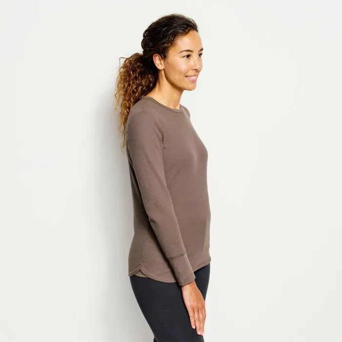 Shirts Women Orvis Fireside Waffle LongSleeved Crew Mushroom