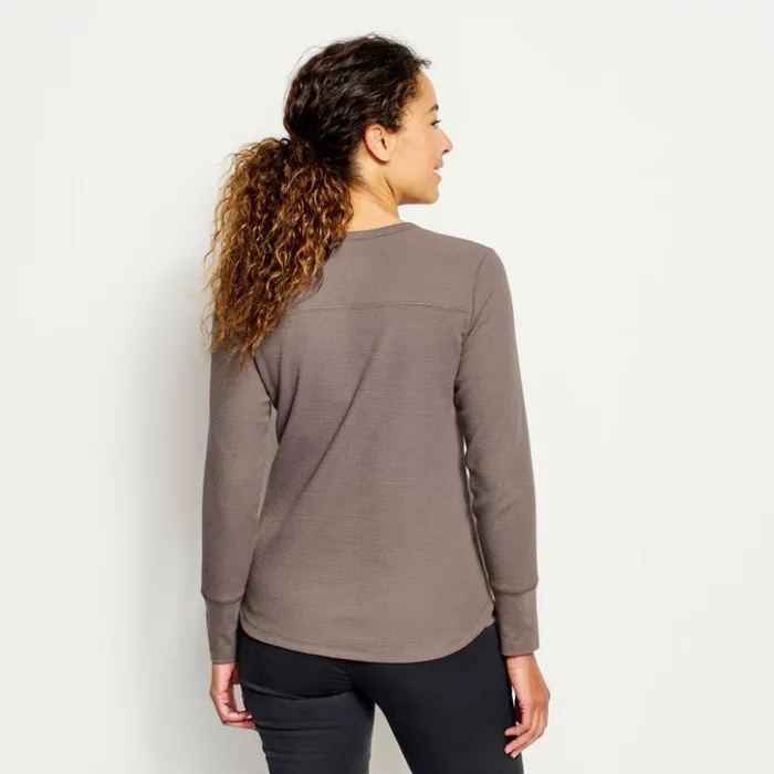 Shirts Women Orvis Fireside Waffle LongSleeved Crew Mushroom