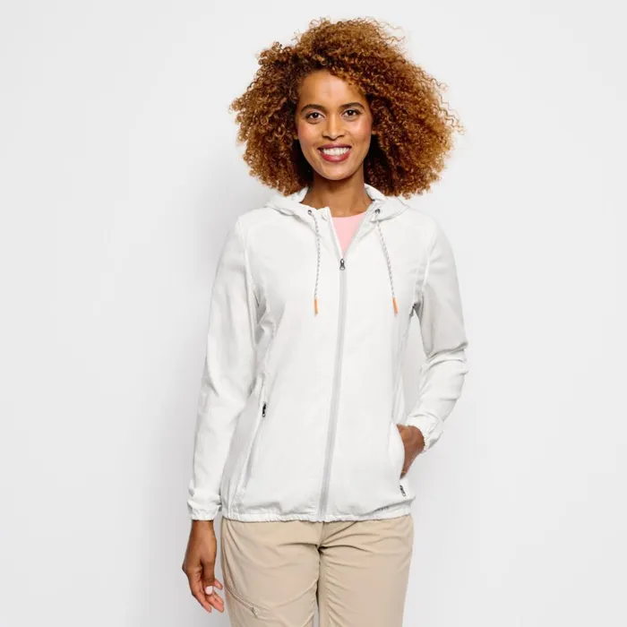 Shirts Women Orvis Womens Open Air Caster Hooded ZipUp Jacket White