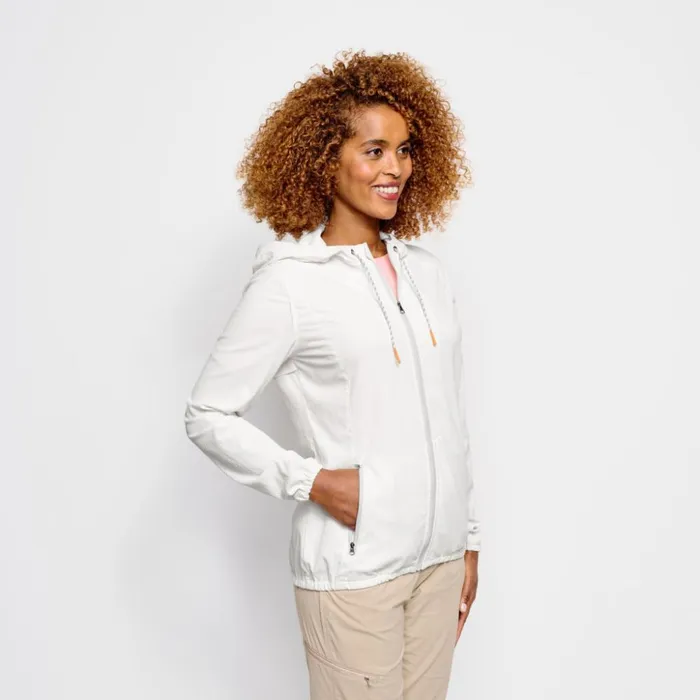 Shirts Women Orvis Womens Open Air Caster Hooded ZipUp Jacket White