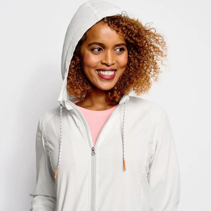 Shirts Women Orvis Womens Open Air Caster Hooded ZipUp Jacket White