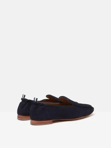 Shoes Women Joules Navy Blue Suede Loafers