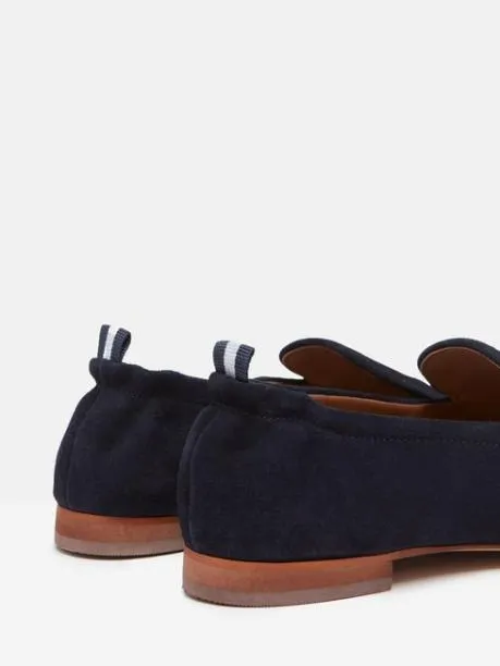 Shoes Women Joules Navy Blue Suede Loafers