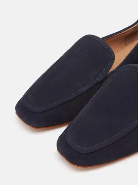 Shoes Women Joules Navy Blue Suede Loafers