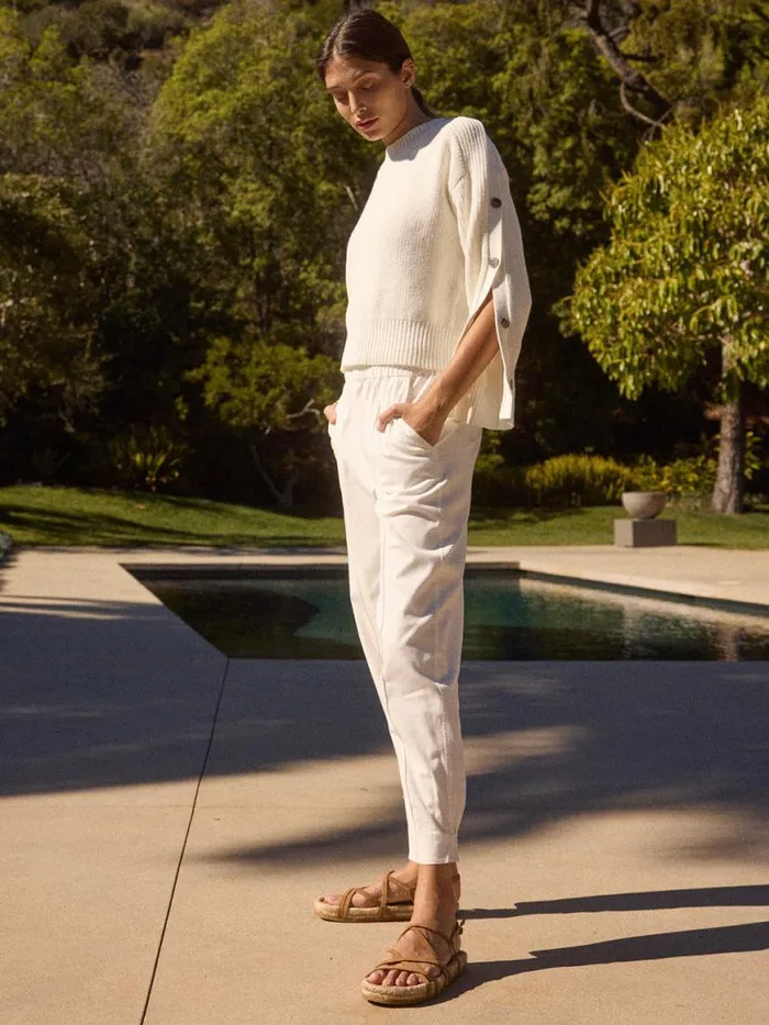 Shop Brochu Walker Bottoms The Noa Pant Salt White