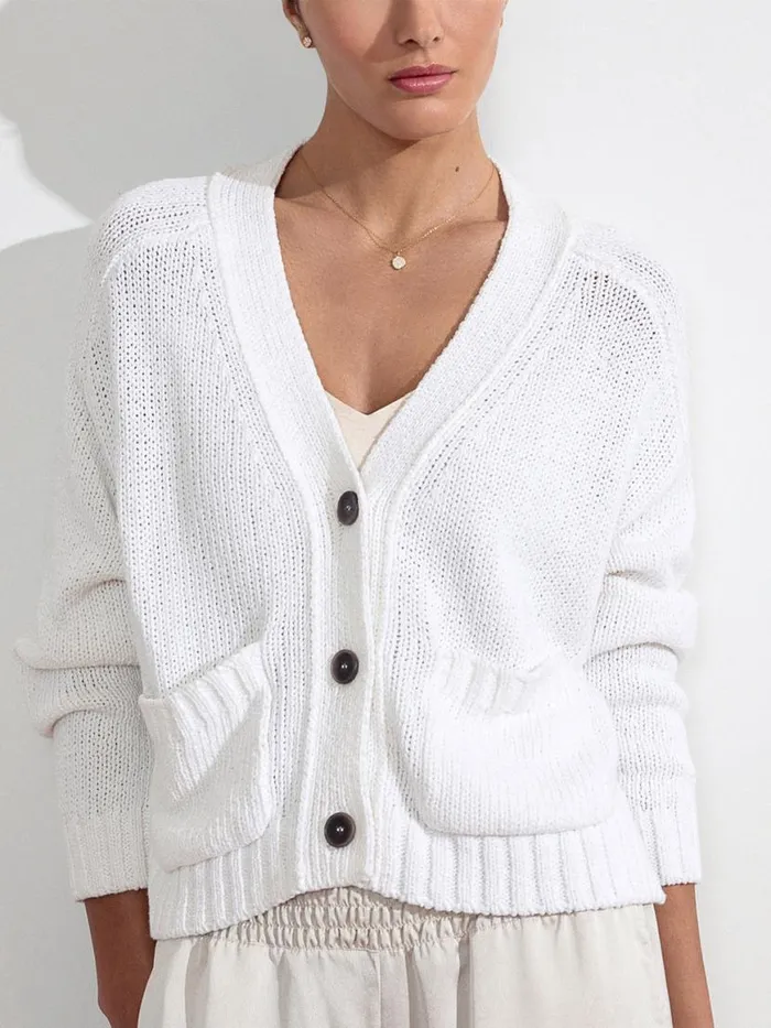 Shop Brochu Walker Cardigans The Cropped Cardigan Salt White