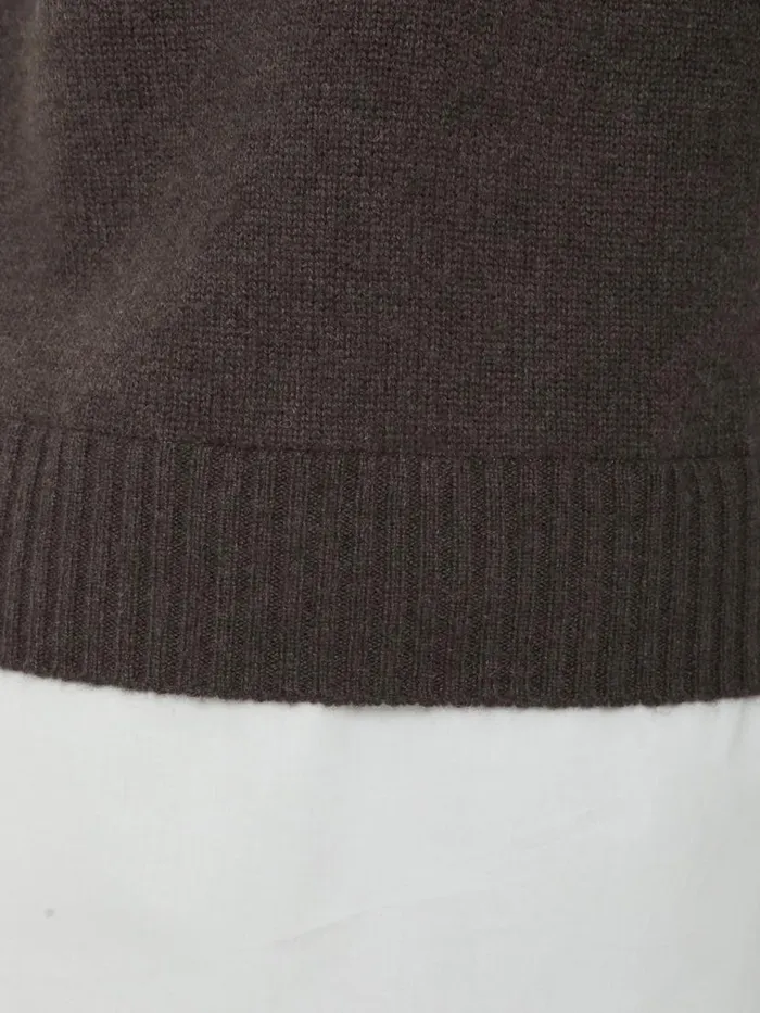 Shop Brochu Walker Sweaters The Eton Layered Crew Looker Char Brown With White Underlayer