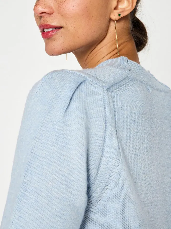 Shop Brochu Walker Sweaters The Eton Layered Crew Looker Skye Blue Melange With White Underlayer